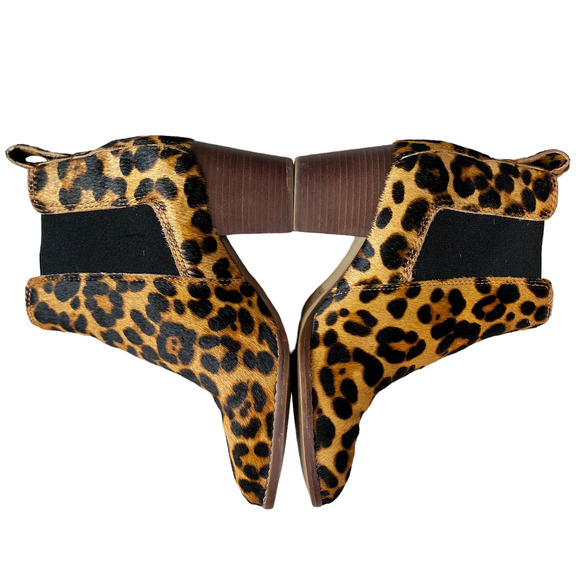 Madewell Brown Black Cheetah Print Booties Womens Size 5.5 - Picture 4 of 8